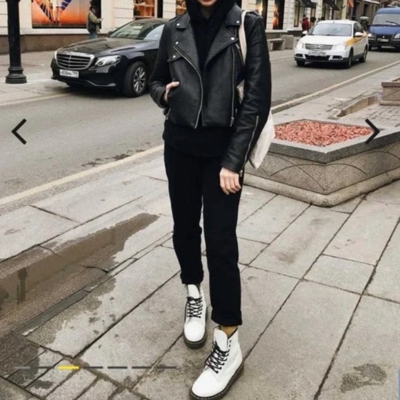 Dr Doc Martens Zavala 8 Eyelet White Combat Boots M 10 W 11 - Picture 4 of 4